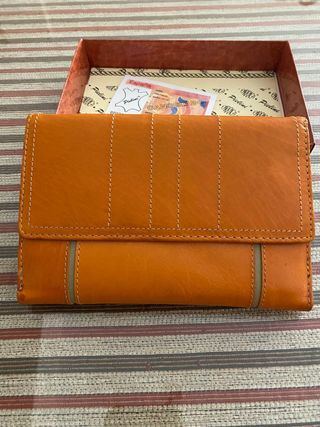 Cartera billetera Sra naranja Pielini