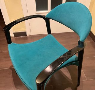 6 Sillas de comedor de diseño color verde azulado