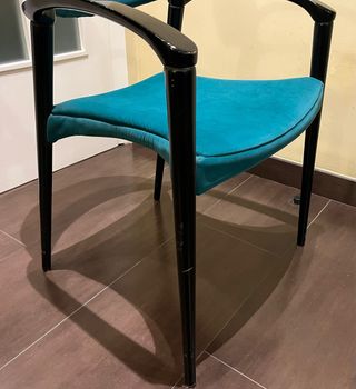 6 Sillas de comedor de diseño color verde azulado