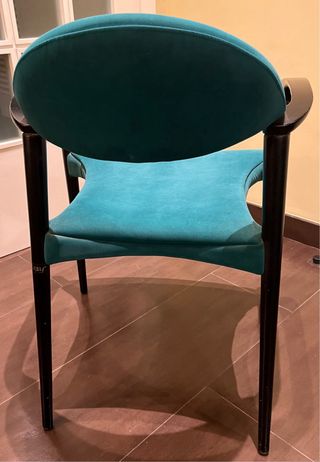 6 Sillas de comedor de diseño color verde azulado