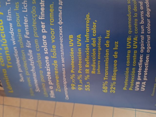 Lámina adhesiva protección solar