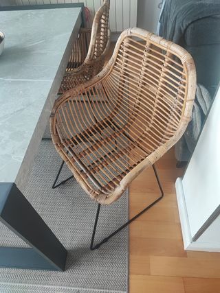 Sillas comedor ratan y metal