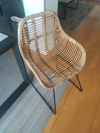 Sillas comedor ratan y metal