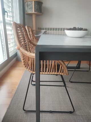 Sillas comedor ratan y metal