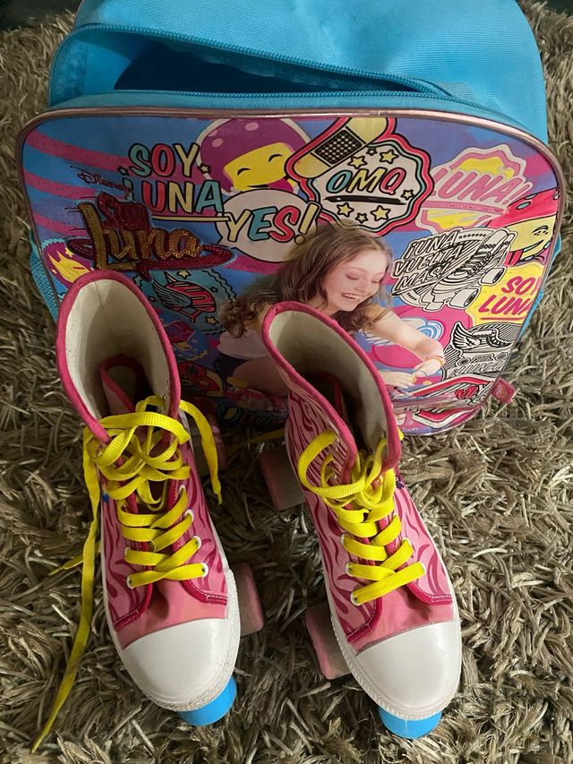 Patines ruedas hipercor y bolsa transporte de segunda mano por