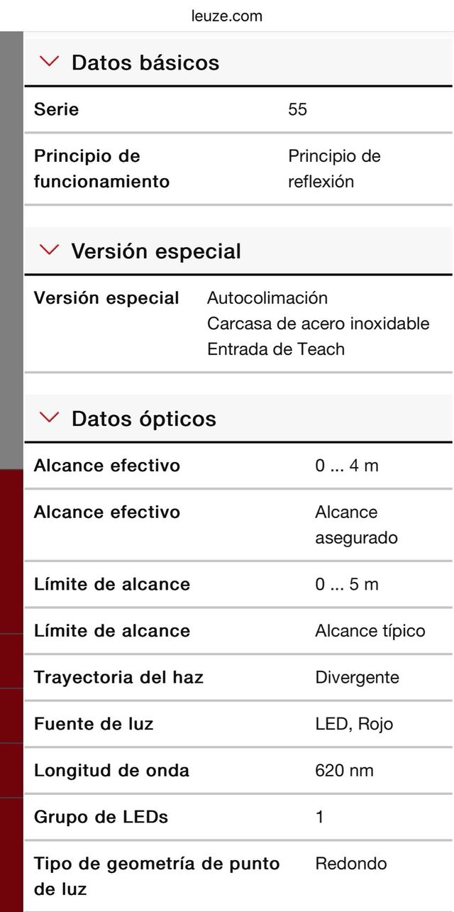 Fotocelula reflexiva polarizada Leuze