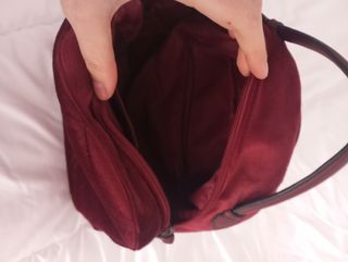 Mochila terciopelo granate