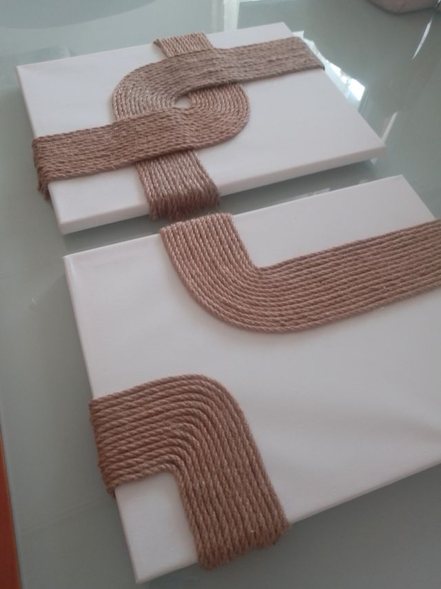 Lienzo decorativo con cuerda de yute