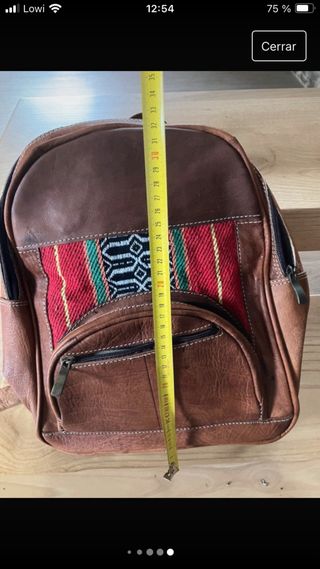 Mochila cuero y kilim