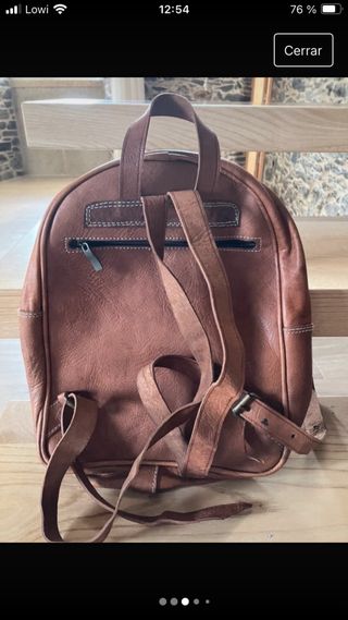 Mochila cuero y kilim