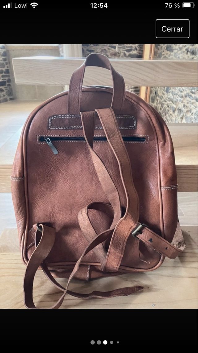 Mochila cuero y kilim