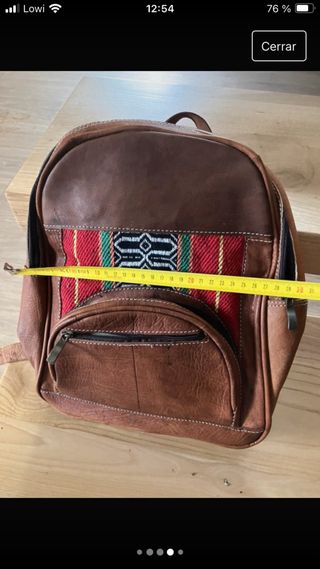 Mochila cuero y kilim