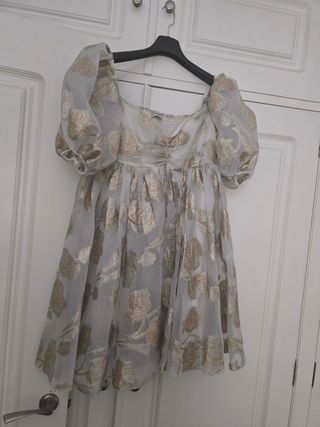Vestido Babydoll mini metalizado