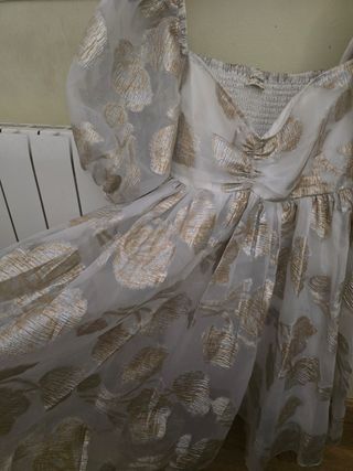Vestido Babydoll mini metalizado