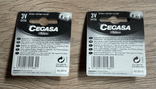 2 Pilas CR123A 3V