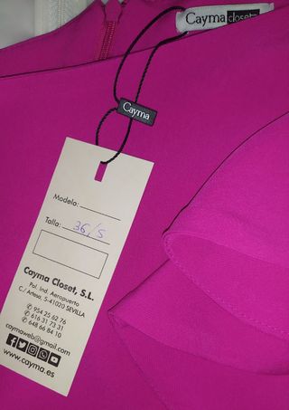 Vestido cóctel invitada largo buganvilla