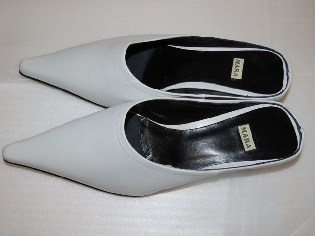 Zueco piel blanco vintage (para boda)