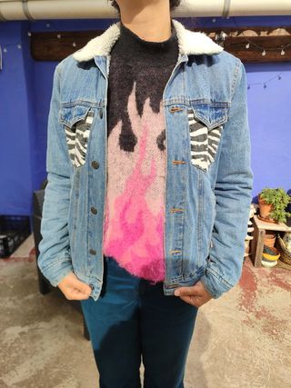 Cazadora vaquera borrego