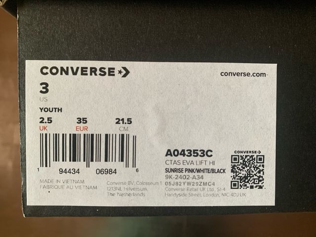 Converse Nuevas Plataforma T.35 Rosa