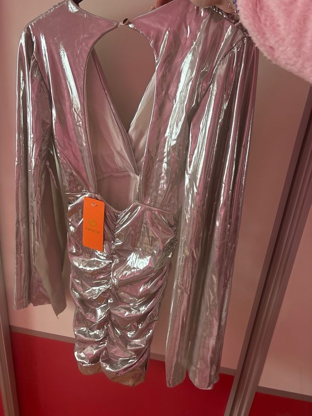 Vestido fiesta plata