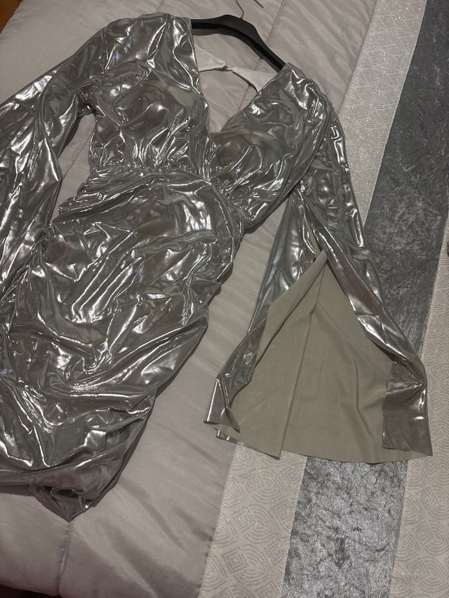 Vestido fiesta plata