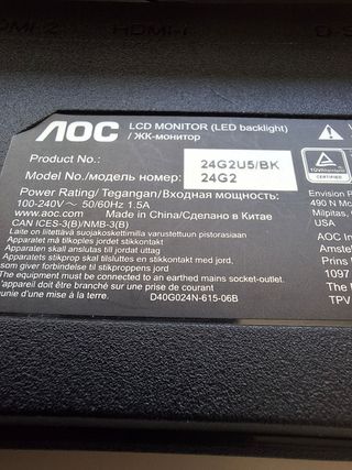Monitor AOC 24G2U5 BK 75 Hz