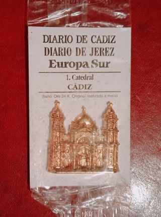 INSIGNIAS MONUMENTOS PROVINCIA DE CÁDIZ. ORO 24K.