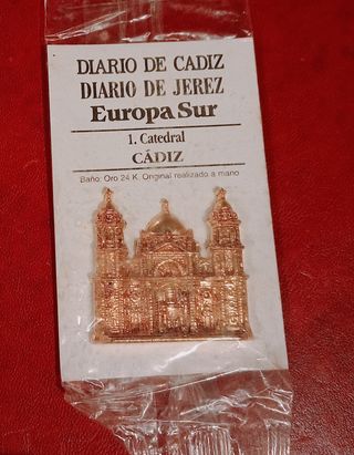 INSIGNIAS MONUMENTOS PROVINCIA DE CÁDIZ. ORO 24K.