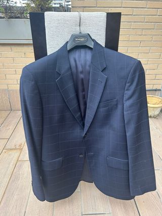 Chaqueta azul cuadros. Caramelo T50