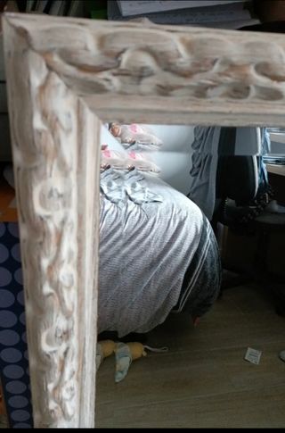 Espejo blanco envejecido