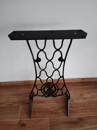 Mesa artesanal madera y forja