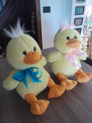 Peluche papero fiocco azzurro