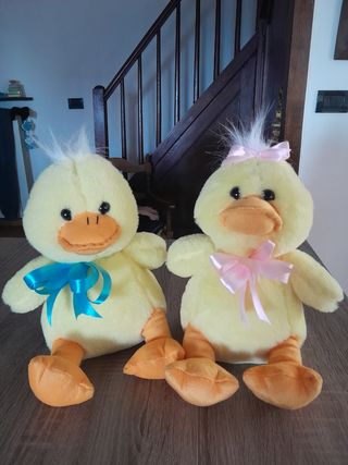 Peluche papero fiocco azzurro