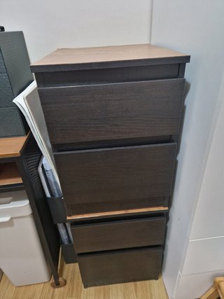 Conjunto 2 mesitas noche, vinilo efecto madera