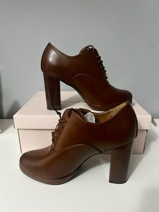 Zapatos tacon botas botines marron talla 38