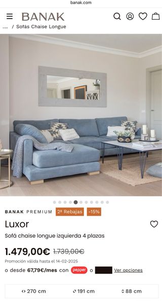 Sofa Chaise Longe Banak Luxor