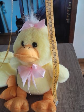 Peluche papero fiocco rosa 