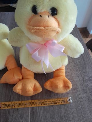Peluche papero fiocco rosa 