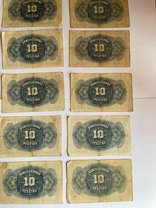 Lote de Billete de Diez pesetas 1935