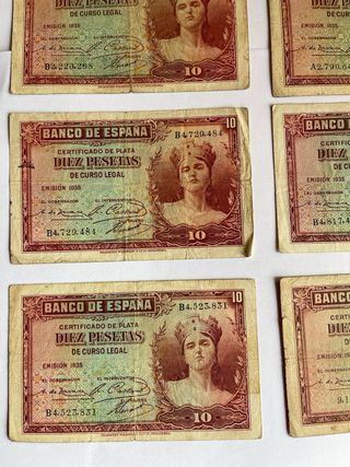 Lote de Billete de Diez pesetas 1935