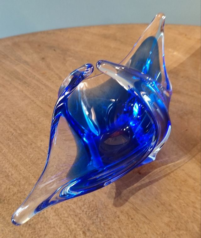 Vaso ciotola vetro Murano col. Blue