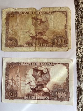 Lote Billetes de Cien pesetas 1965 y 1953
