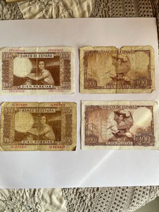 Lote Billetes de Cien pesetas 1965 y 1953