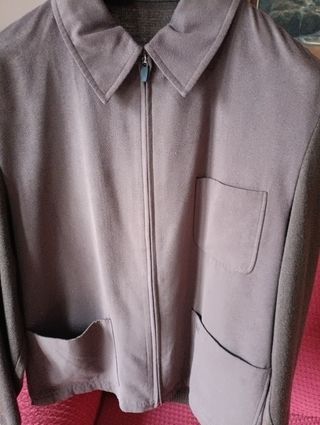 Chaqueta piel y punto