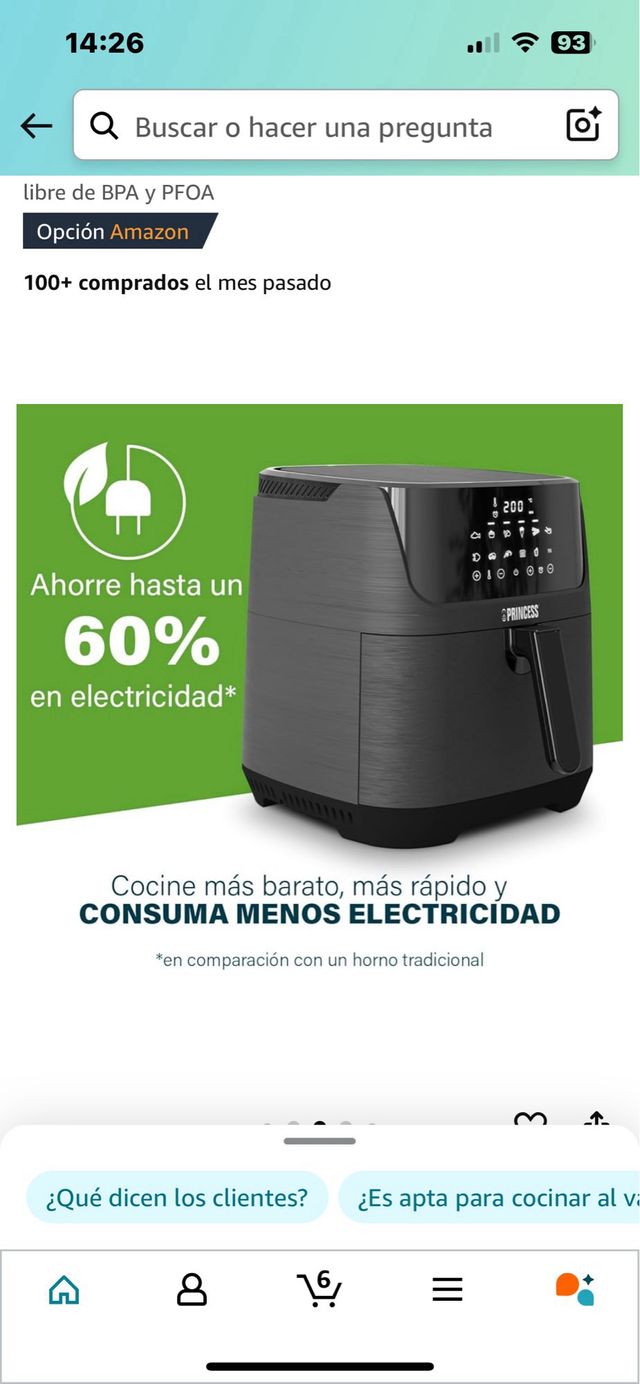 Princess 182061 Freidora sin aceite