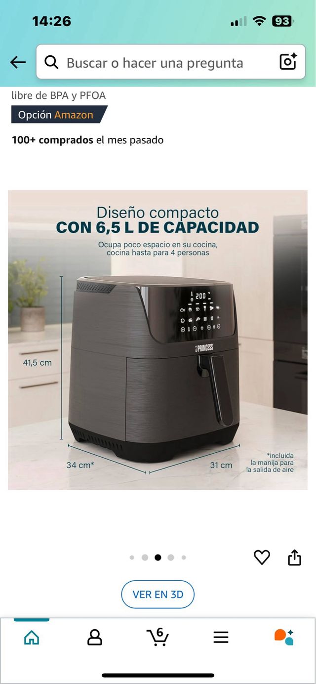 Princess 182061 Freidora sin aceite