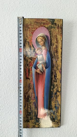 Cuadro vintage virgen con niño