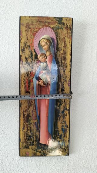 Cuadro vintage virgen con niño