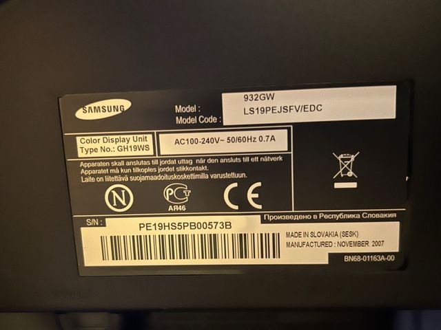 Monitor Samsung 19”