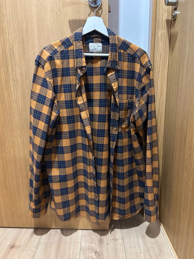 Camisa cuadros amarilla Sfera talla XL usada